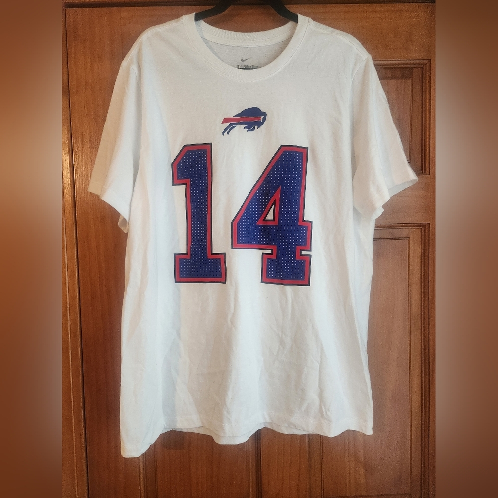 NIKE TEE Buffalo‎ Bills Mens T Shirt Stefon Diggs #14 White Short Sleeve